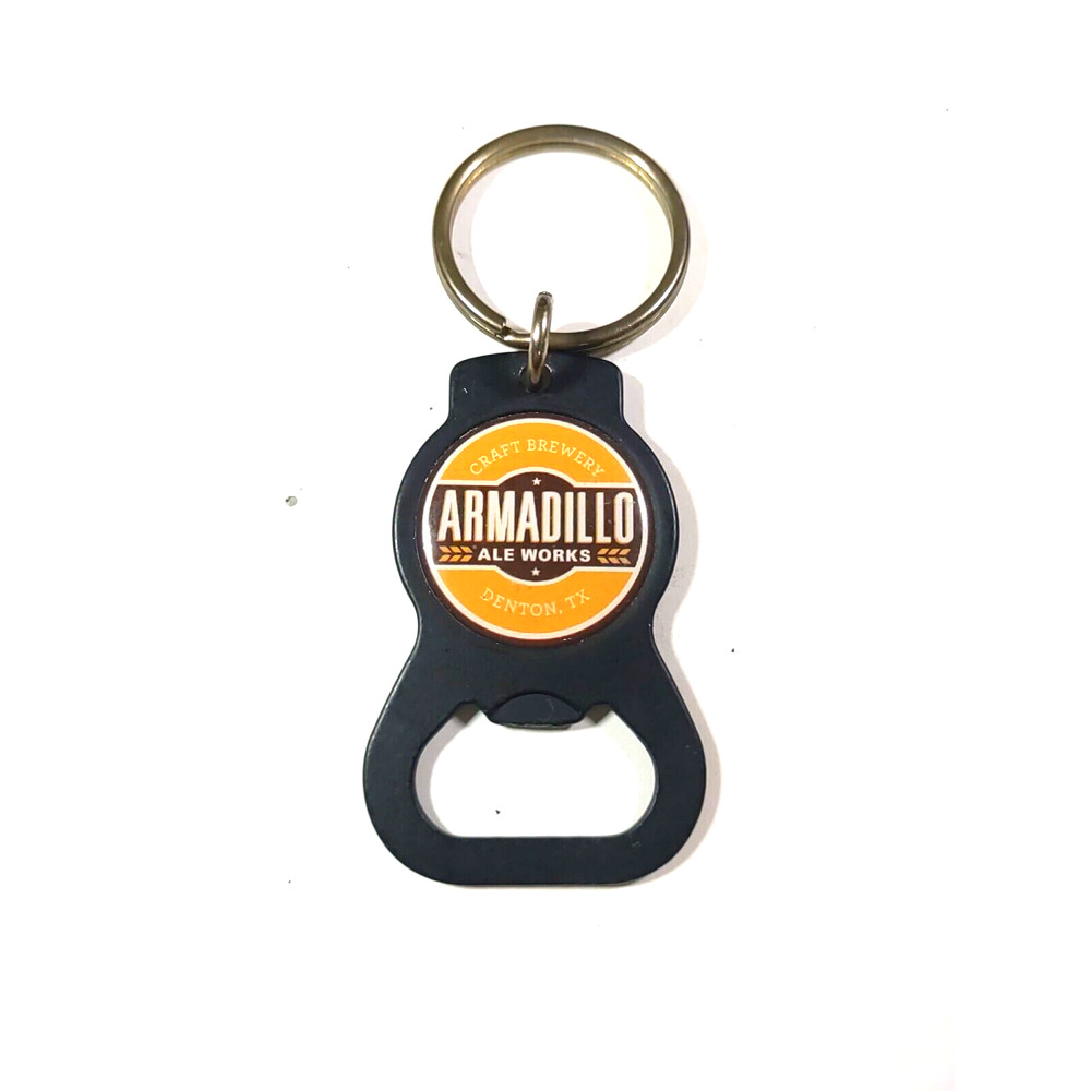 Craft Brewery Armadillo Ale Works Denton Texas Bottle Opener Keychain